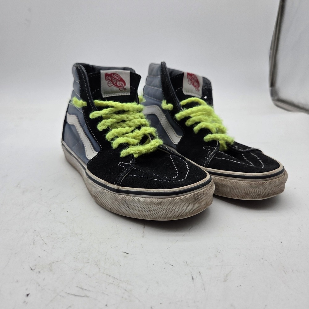 Vans Sk8-Hi Shoes Mens Size 5 Black Blue High Top Skateboarding Sneakers Suede